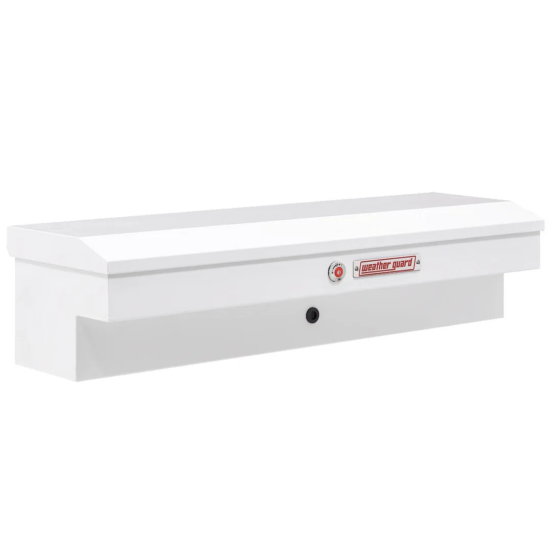 175-3-04 – WEATHERGUARD Tool Box, Side Mount Single Lid Powder Coated White Steel 56 Inch Length x 17 Inch Width x 13...